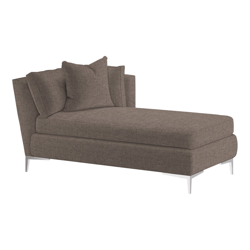 Aiden Chaise Lounge, Right Hand Facing, Polished Stainless, Perigold Arigato Mango