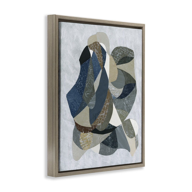 Cadre flottant à formes géométriques entrelacées, design par Coco Good, H 31 po x l 25 po, Cadre flottant orme Montalcino