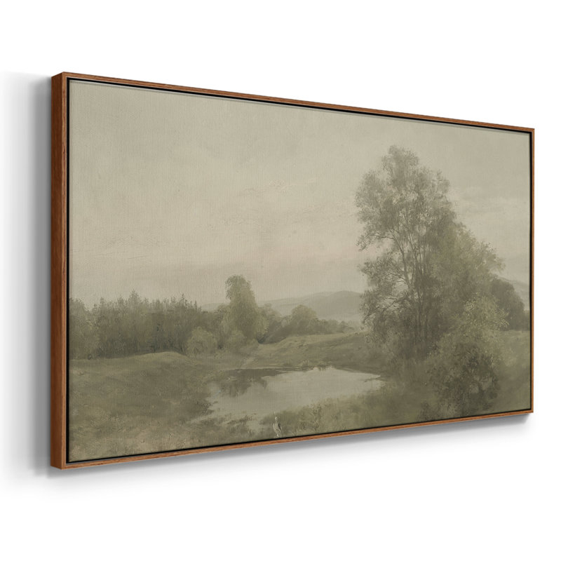 Série paysage - DCCCLV - Toile tendue avec châssis tendue, prête à être accrochée, Noyer, H 21 po x l 41 po