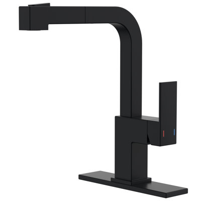 Square Kitchen Faucet With Pull Out Sprayer