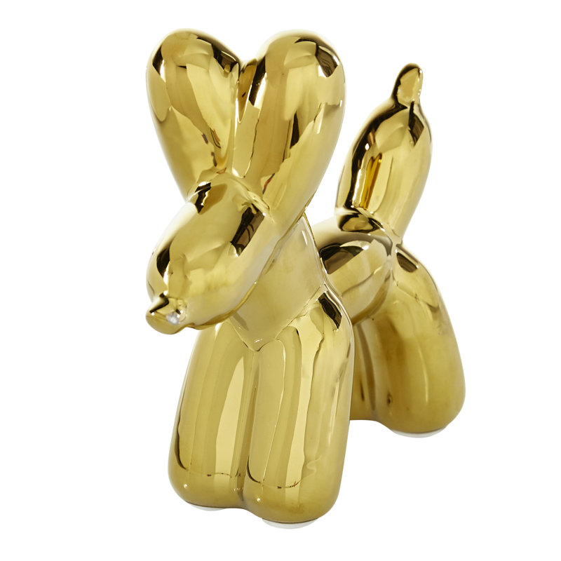 Gold Ceramic Balloon Dog Sculpture for Kids