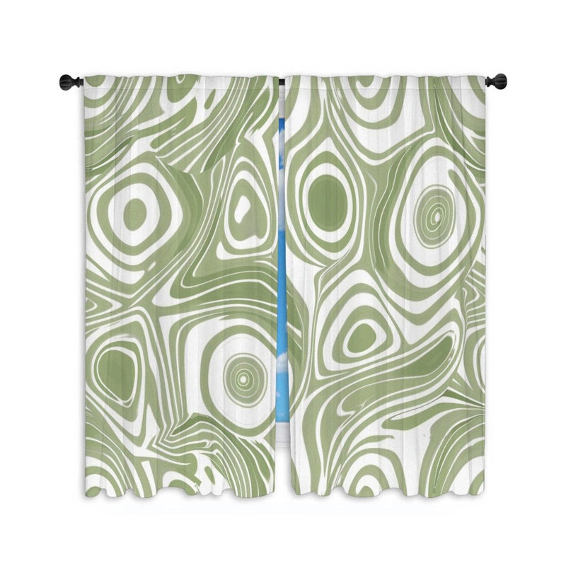 Paire de rideaux obscurcissant en polyester psychédélique, L 40 po x L 63 po