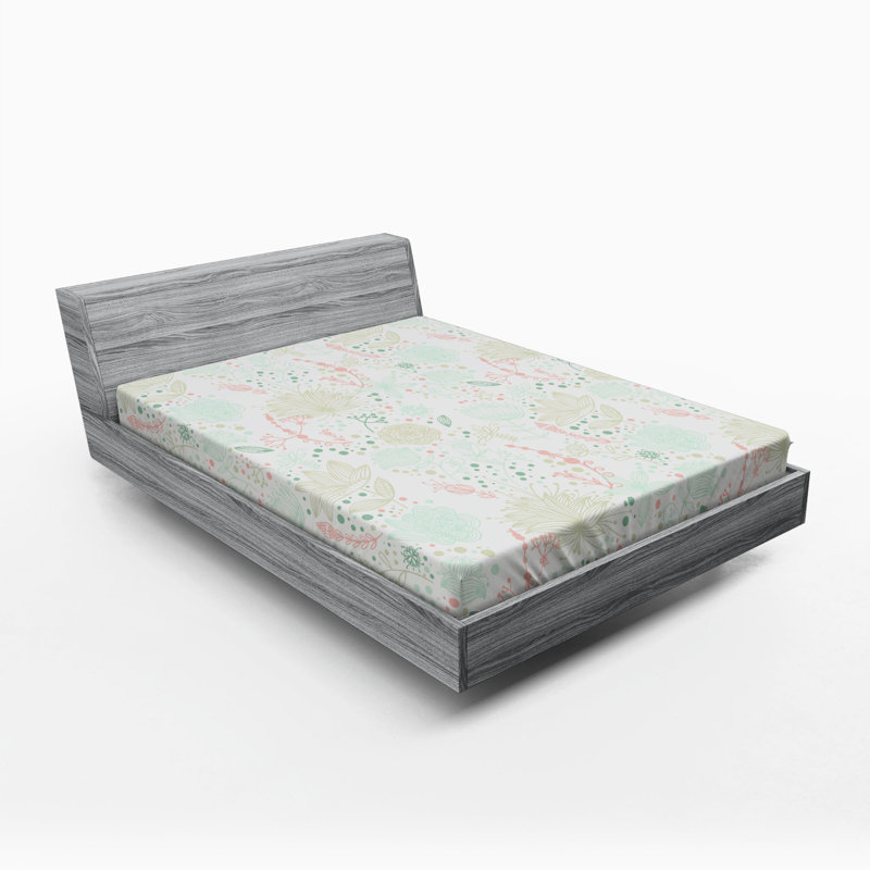 Microfiber Floral Fitted Sheet, Full Fitted Sheet