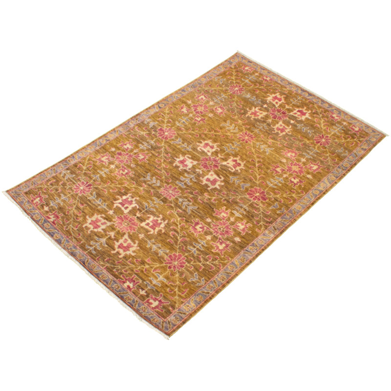 One-of-a-Kind 5'1" X 7'10" New Age Wool Area Rug in Cream/Olive/Burgundy