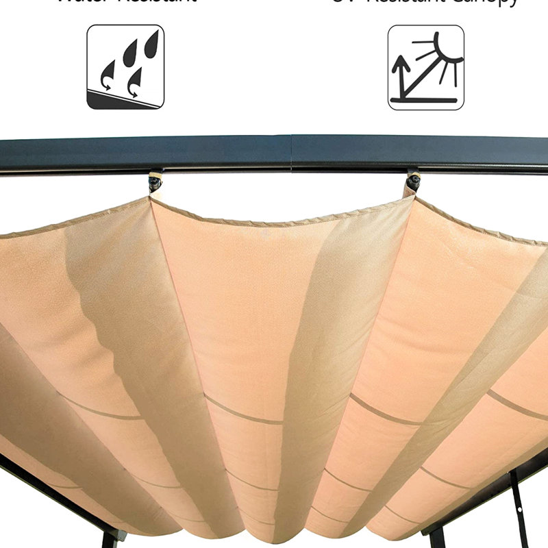 Pergola pour la cour arrière avec cadre en aluminium - Auvent rétractable, protection contre le soleil et les intempéries, cadre de terrasse pour l'extérieur, jardin, 156 po x 120 93,6