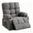 39" Gray Tufted Chenille Heated Massage Swivel Rocker Recliner With USB