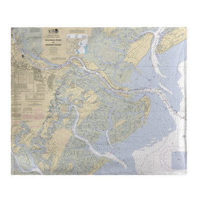 Nautical Map Throw Blanket