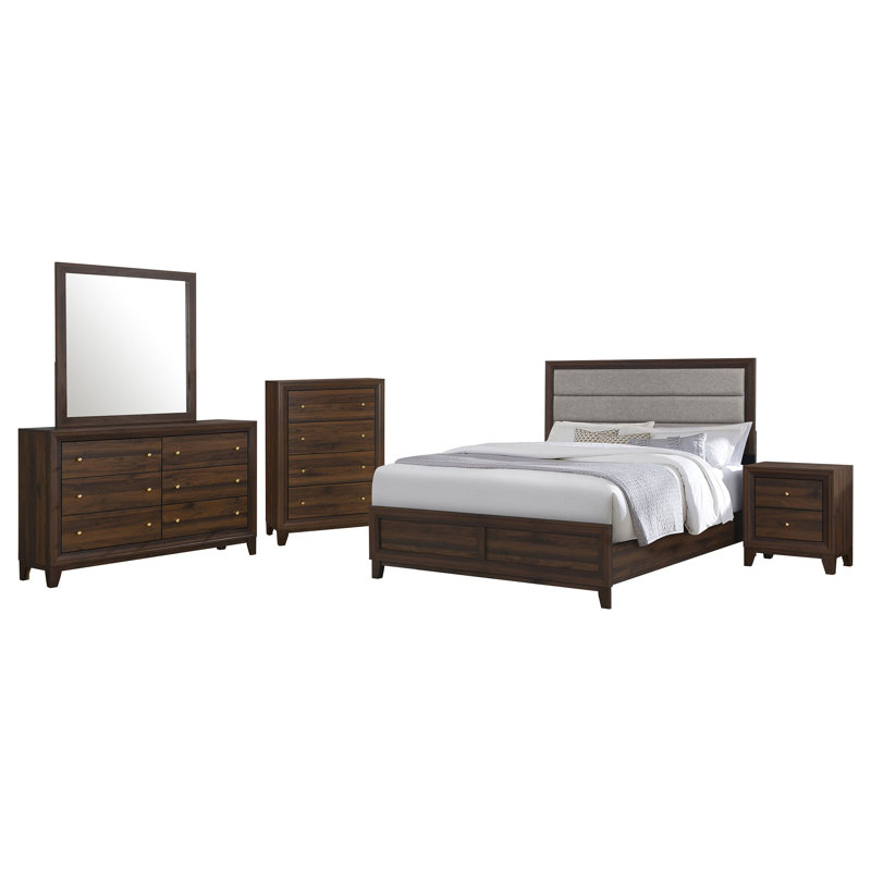 Mullaney 5-Piece California King Bedroom Set Walnut