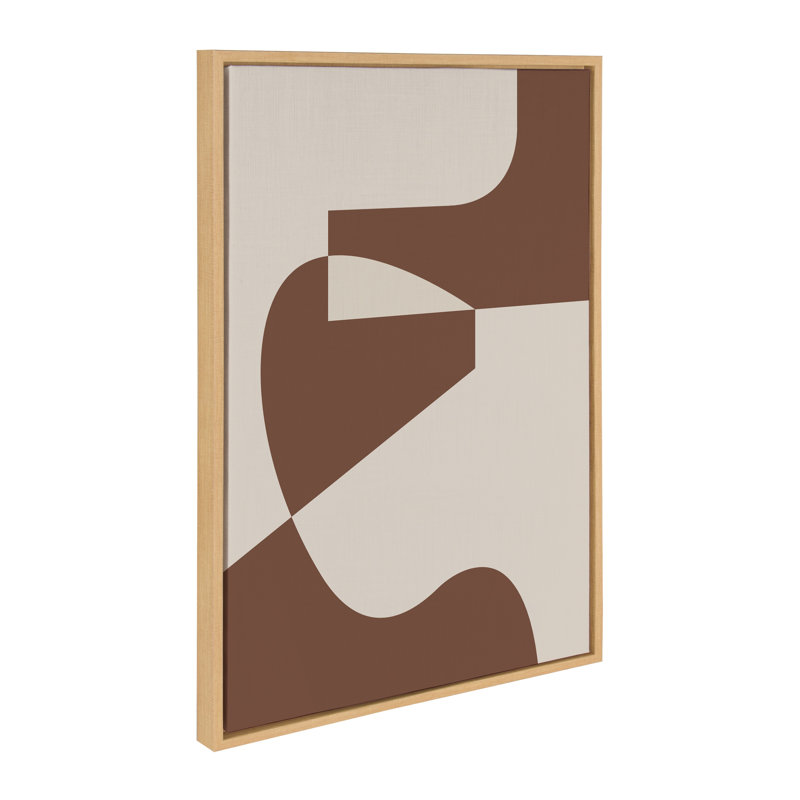 «Eye Catching Sleek Abstract 4 Brown and Beige» par The Creative Bunch Studio, reproduction d'art sur toile encadrée