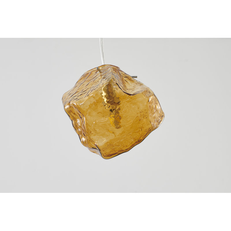 Luminaire suspendu en verre transparent 1 lumière Tellez, Or