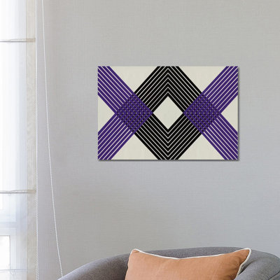Modern Art - intersecting Lozenge 1 Piece Wrapped Canvas Wall Art