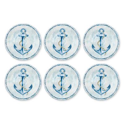 6-Piece Sail Away 9" Melamine Plate