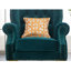 Chaise luxueuse en tissu doux avec pieds dorés-108625572