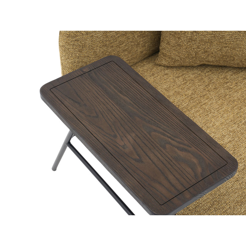 Chaise de loisir rembourrée avec tablette, Jaune