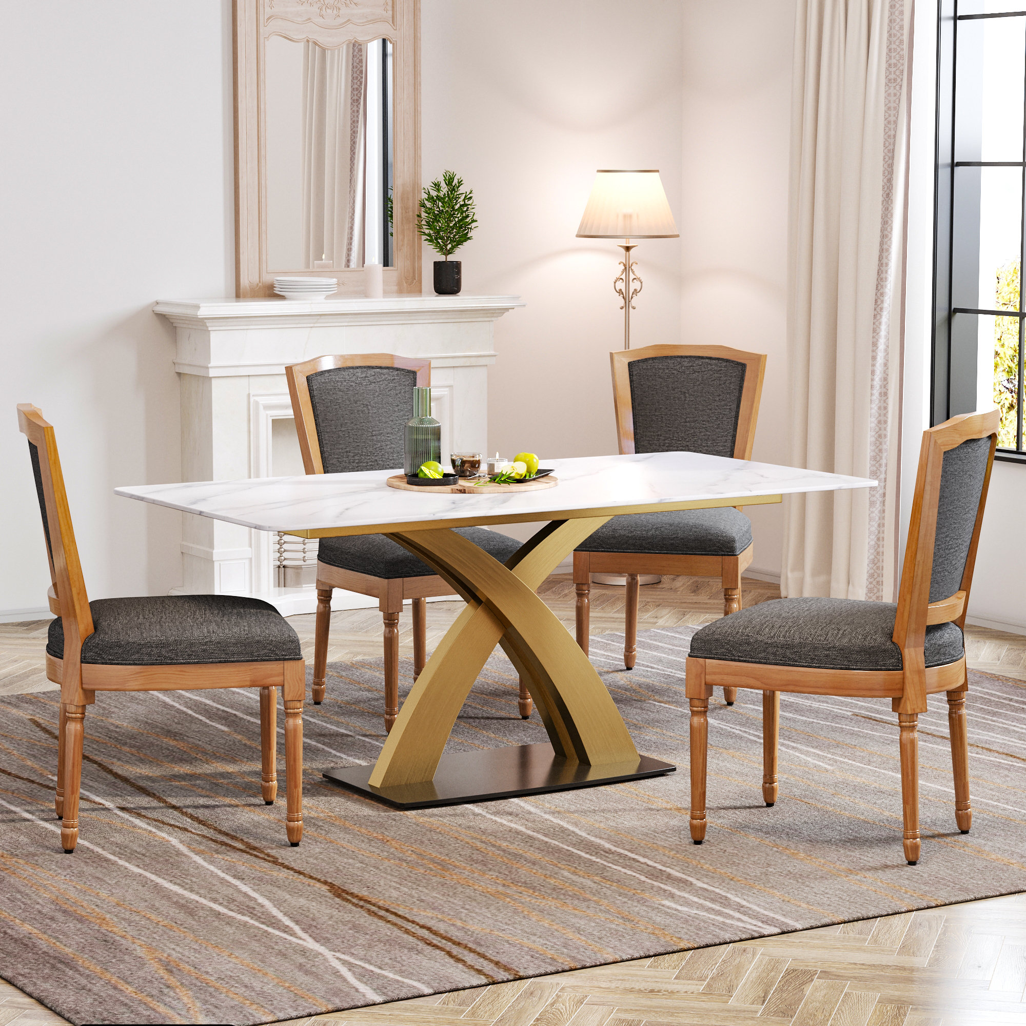 Everly Quinn 5 Piece Pedestal Dining Set Wayfair