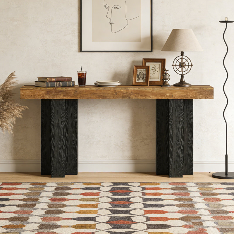 Narrow Sofa Console Entryway Table with Sturdy Legs