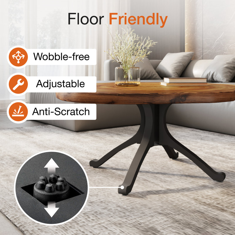 Wishbone Metal Coffee Table Base, 16" H x 30" L x 3" W
