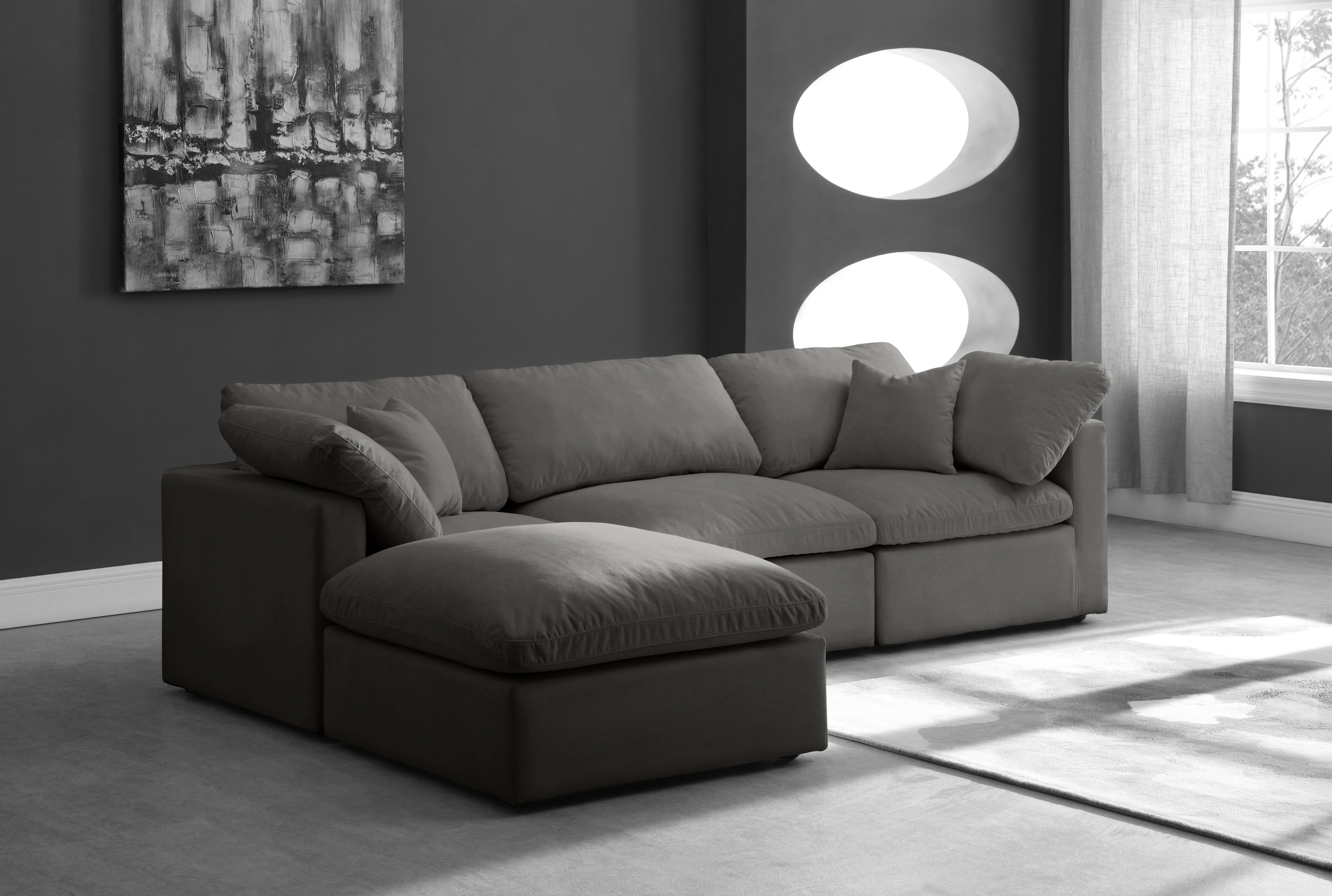 Itala 4 - Piece Velvet Sectional