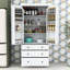 Kitchen Pantry, Freestanding Tall Cupboard Storage Cabinet with 3 Drawers and Adjustable Shelves-1721718462
