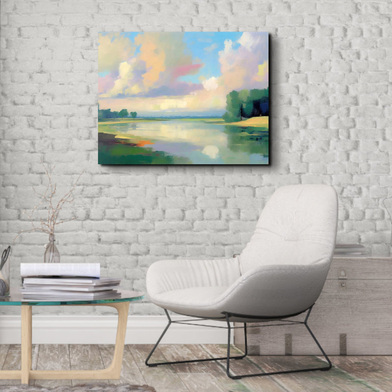 «Pastel River» par Stephen Chambers, reproduction sur toile tendue, H 20 po x l 24 po x P 1,5 po