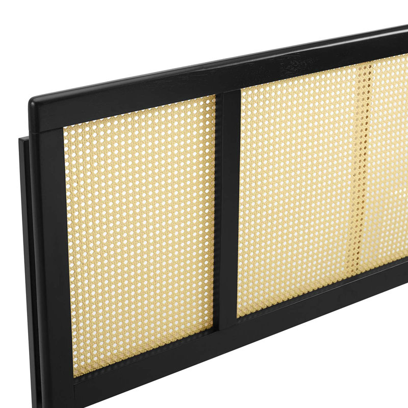 Delmare Cane Headboard, Queen, Black