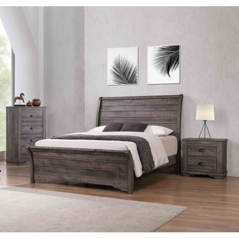Armoire de chevet à 4 tiroirs 1pc, Gris
