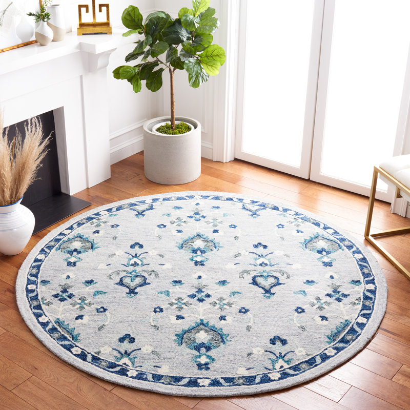 Tapis oriental en laine et coton touffeté à la main Metro, Rond 6 pi