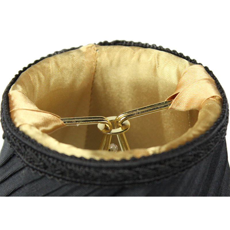 Abat-jour en lin de style candélabre H 4 po x l 5 po (attache), Noir
