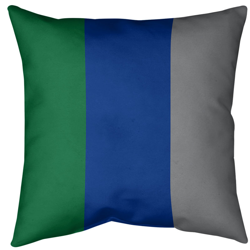 Housse de coussin, 14 po x 14 po, Bleu, Polyester filé