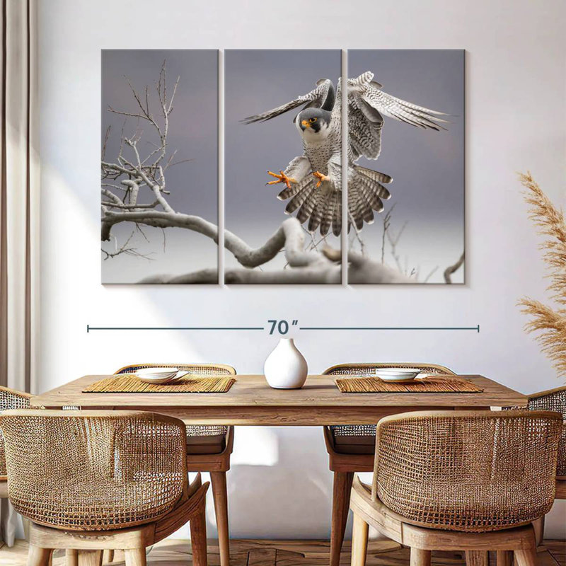 Brampt Peregrine Falcon, 42" H x 65" W