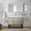 Meuble-lavabo rustique en acacia 48 po X P 20 po D, plateau en marbre de culture, ensemble de robinet chromé et Miroir-118024431