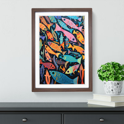 Fish Op - Single Picture Frame Print on Wood