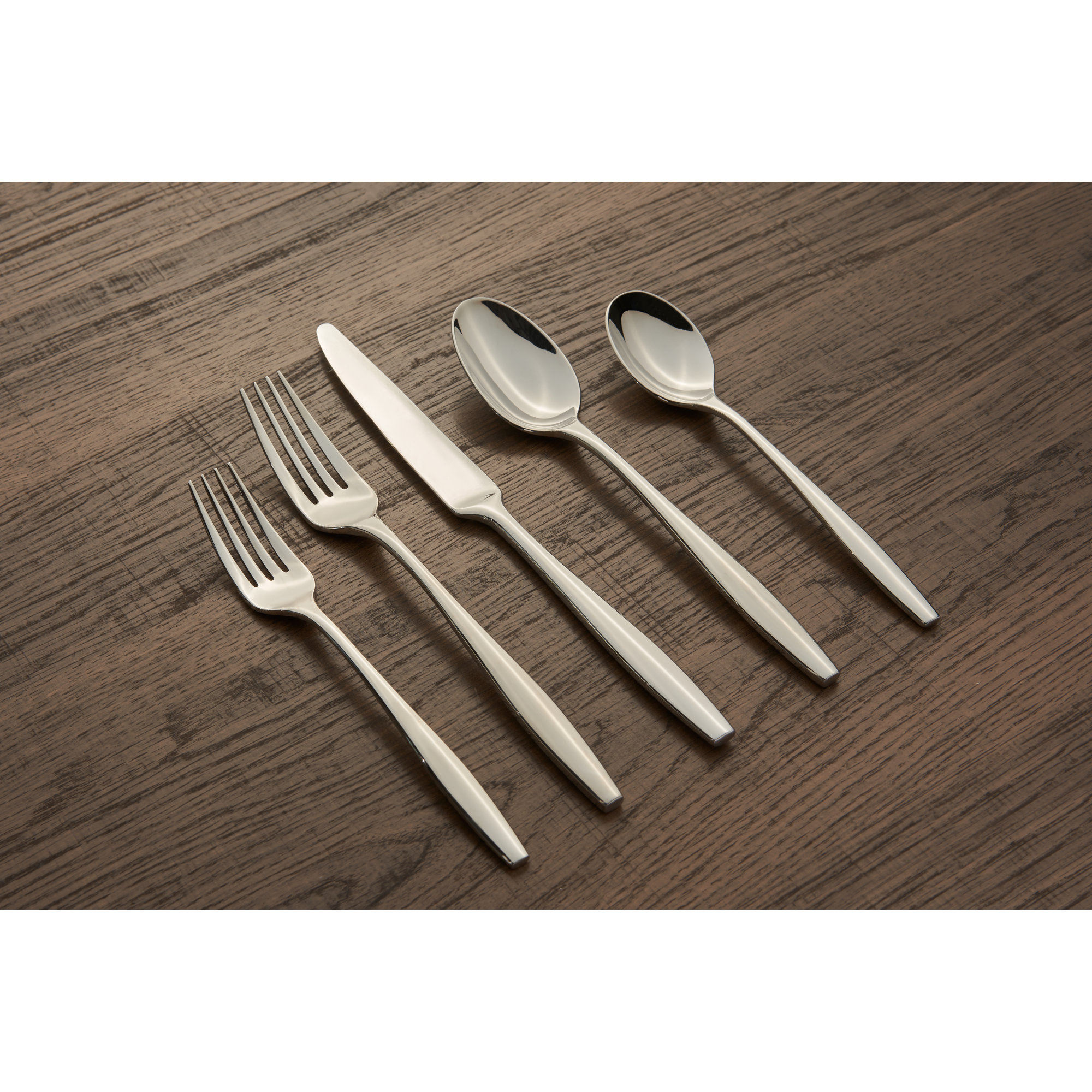 Edianna Flatware - Set of 20, Silver Mirror