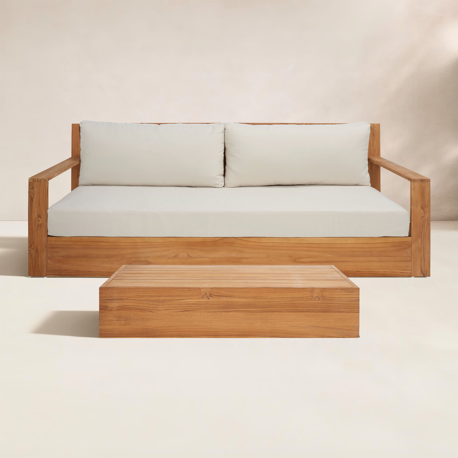 Azul Teak 2 - Person Patio Conversation Set with Cushions