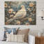 Colombe blanche et bleue Sprintime - impression colombe sur bois-1220815033