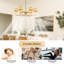 Ventilateur de plafond 37,4 "Boho Rattan Farmhouse avec ensemble d'éclairage et télécommande