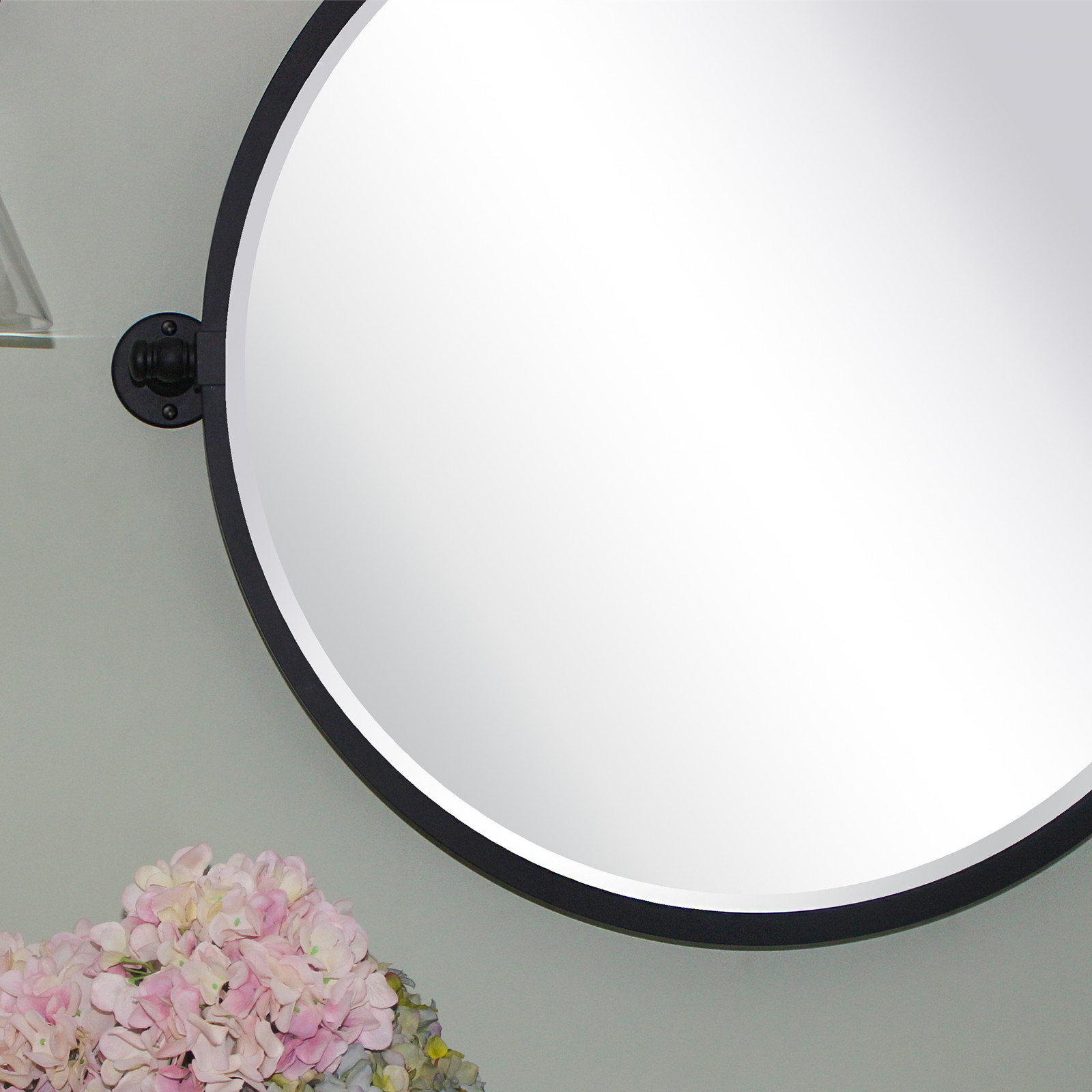 Round Beveled Bathroom Mirror