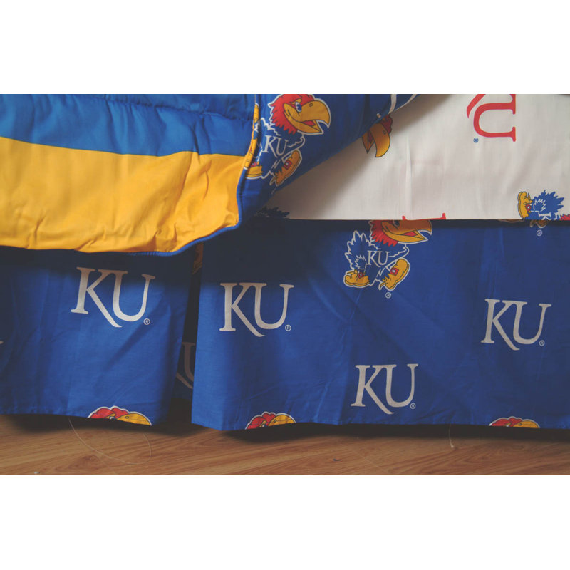NCAA Ruffled Bed Skirt, King, Kansas
