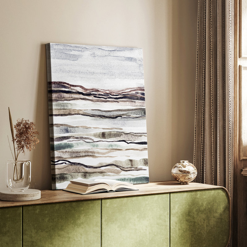 «Mute Earth Layers I» - galerie personnalisée enveloppée Cavas, H 18 po x l 12 po