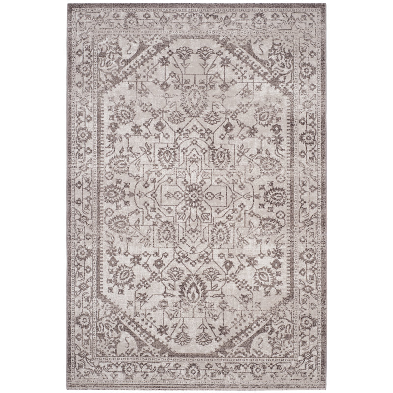 Artisan Beige and Brown Rectangular Synthetic Rug