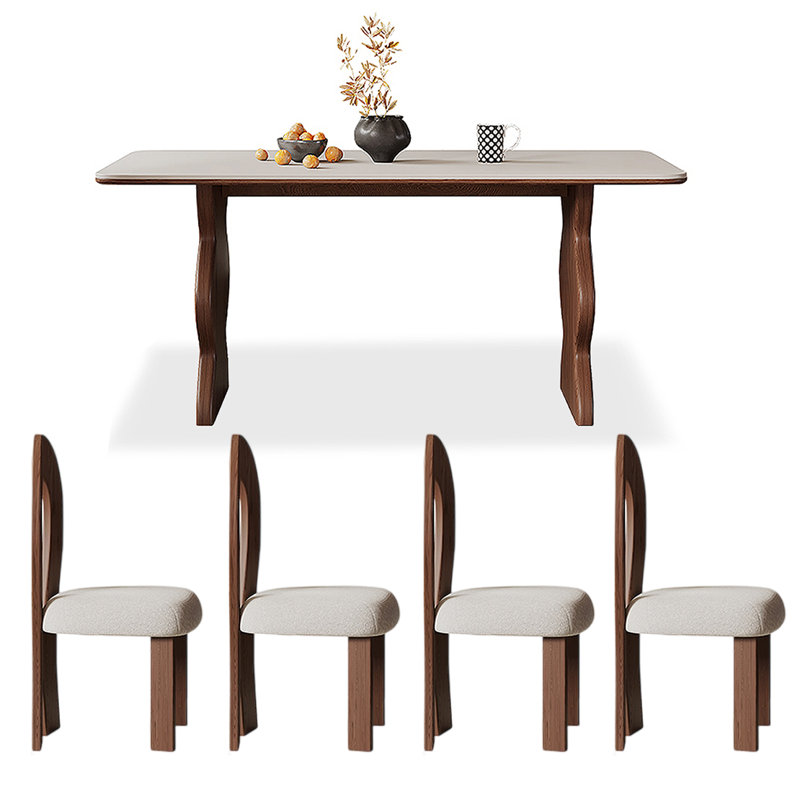 4 - Person Double Pedestal Dining Set, 29.53" H x 62.99" L x 31.5" W