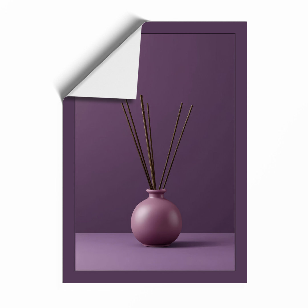 Pink Vessel and Reeds Minimalist Framed Art Print