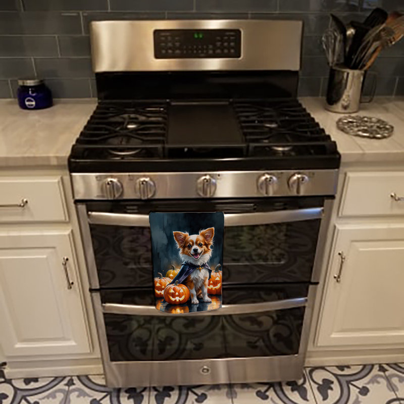 Papillon Puppy Halloween Kitchen Towel, Papillon