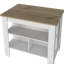 Brooklyn Kitchen Island Table with Open Storage Shelves and Prep Workstation-119307359-119307360-132834839