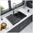 30X22 Inch Kitchen Sink Drop In Gunmetal Black 16 Gauge Stainless Steel 30" Single Bowl Topmount Kitchen Sink Basin