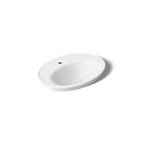 Serif Ceramic Oval Drop-In Bathroom Sink with Overflow
