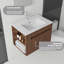 Meuble-lavabo flottant avec lavabo en céramique et portes à fermeture en douceur-133668252