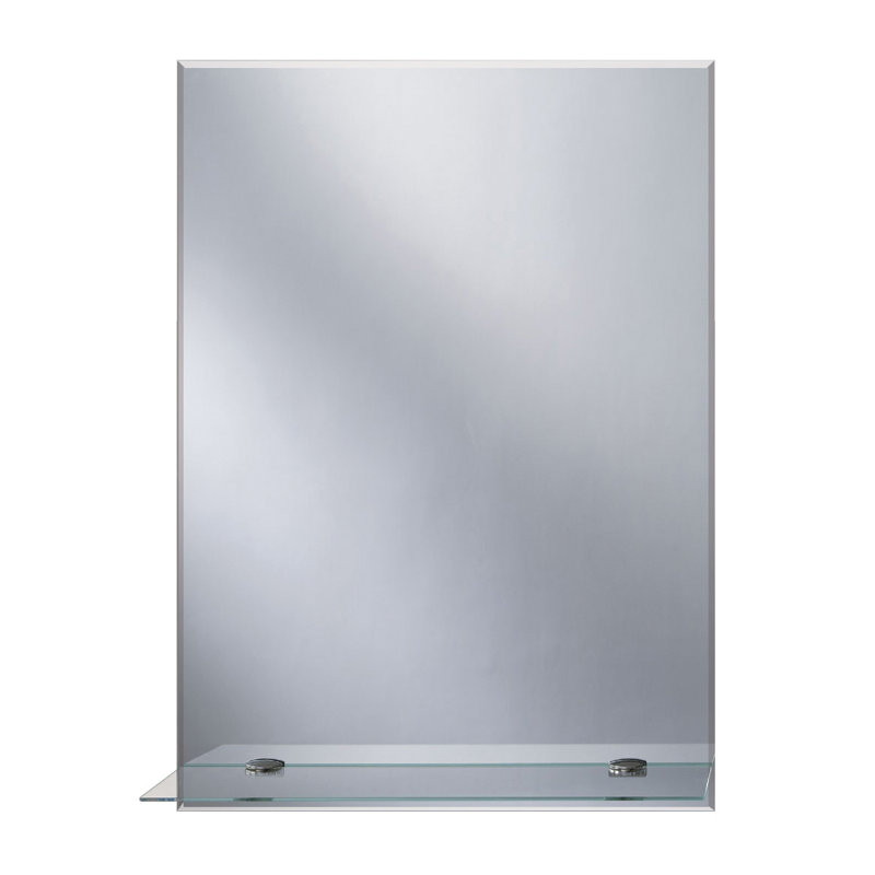 Shanita Flat Wall Mirror with Shelves, 70 cm H x 50 cm W x 14 cm D