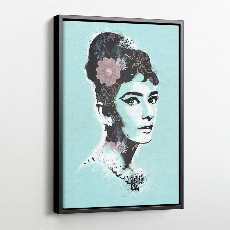 Holly Golightly - Print on Canvas, Black Framed, 50.8cm H x 40.64cm W x 5cm D