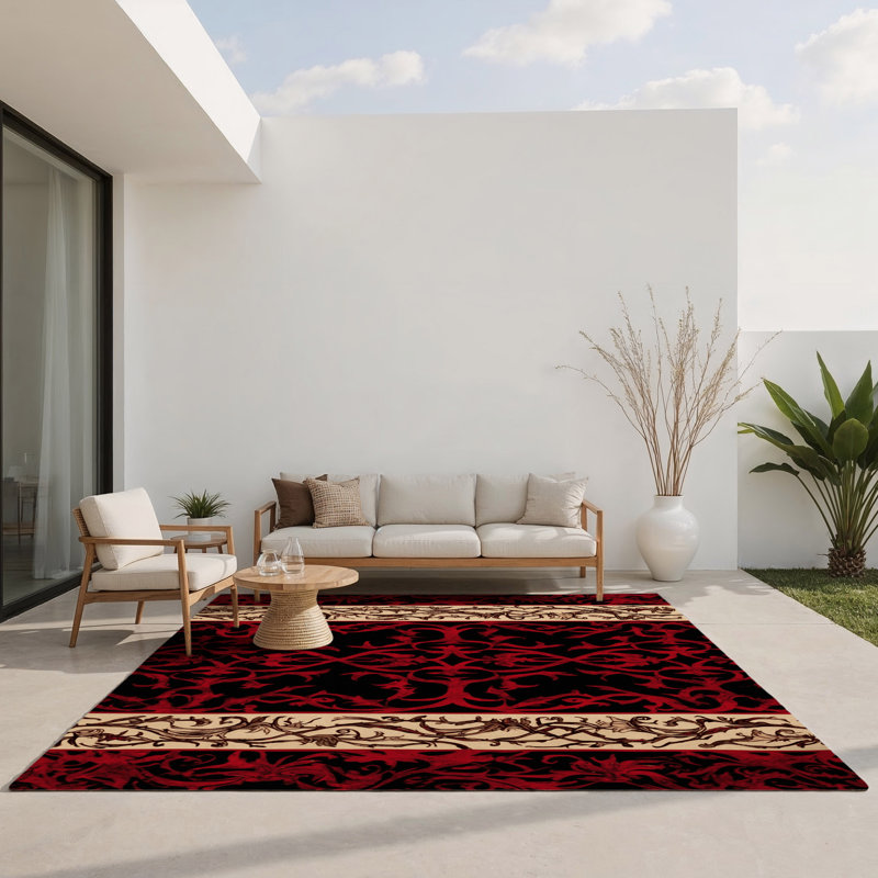 Tapis intérieur et extérieur Golden Lattice, Rectangle 1 pi 6 po x 2 pi 6 po